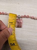 Square Rhodochrosite pendant necklace - Image 4