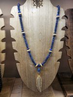 2 Tribal Bohemian Necklace carved bone Rudraksha seed info