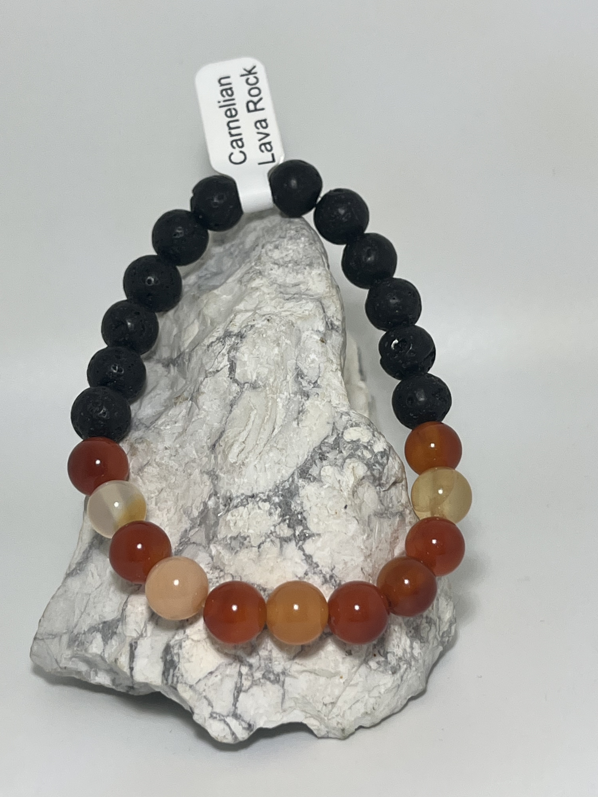 22464 Lava Rock with Carnelian bracelet - Image 1