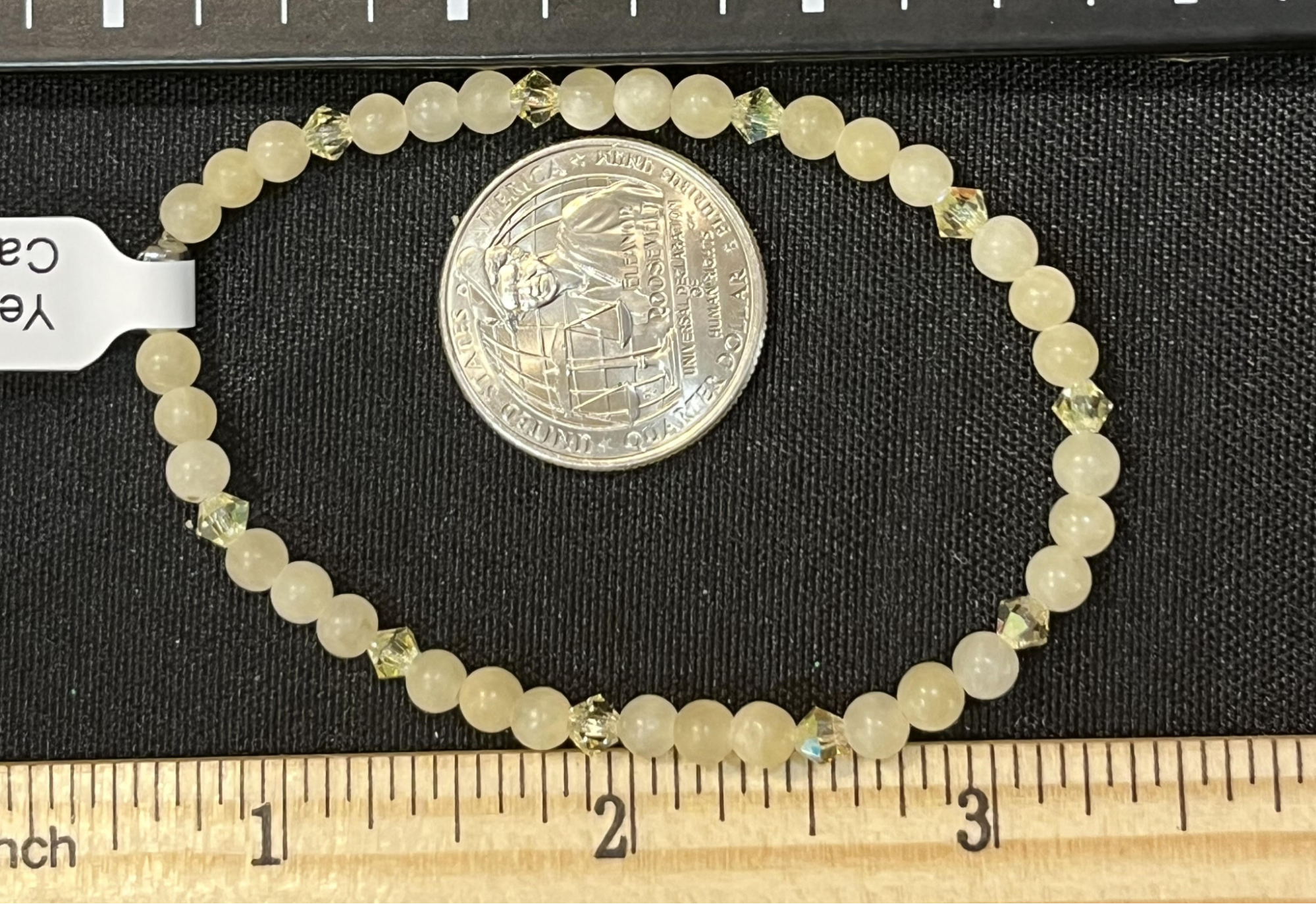 6mm yellow calcite with accent crystals bracelet 6mm yellow calcite with accent crystals bracelet - Image 1