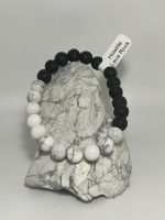 Lava Rock with Howlite bracelet