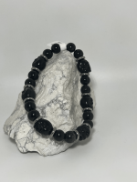 Gemstone Only tourmaline obsidian with stainless steel accent