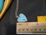 Stainless steel necklace with Larimar pendant - Image 3