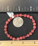 6mm Rhodonite with accent crystals bracelet - Image 2