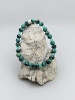 Green speckled Jasper bracelet with accent crystals