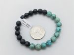 Speckled Green Jasper Lava Rock Stretch Bracelet - Image 2