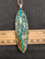 Quartzy Chrysocolla Pendant on medium s.s.chain 18" approx length - Image 2