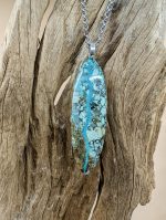 Quartzy Chrysocolla Pendant on medium s.s.chain 18" approx length