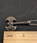 Stainless Steel necklace double axe pendant - Image 3