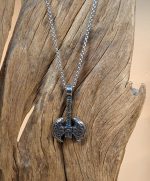 Stainless Steel necklace double axe pendant
