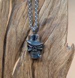 Skull top hat character stainless steel chain necklace